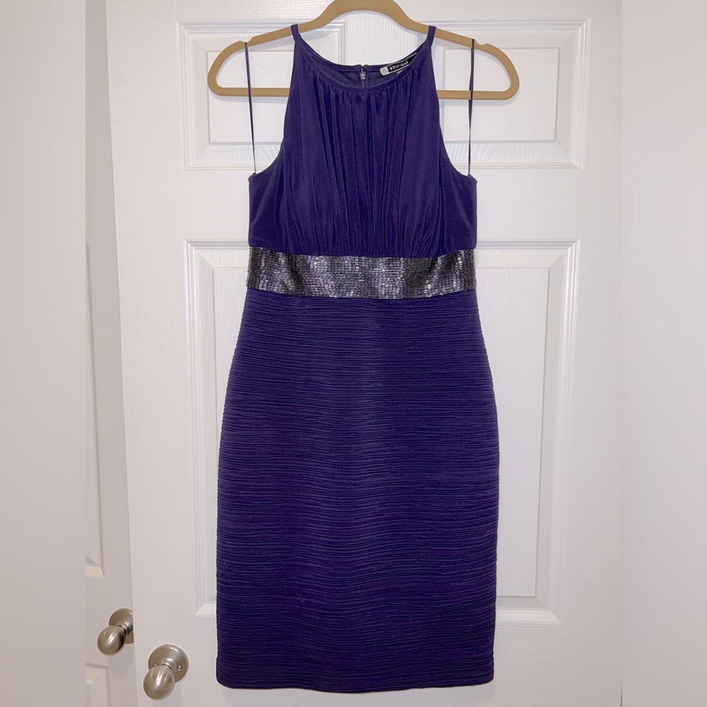 JS Boutique Purple Halter Sheath Dress